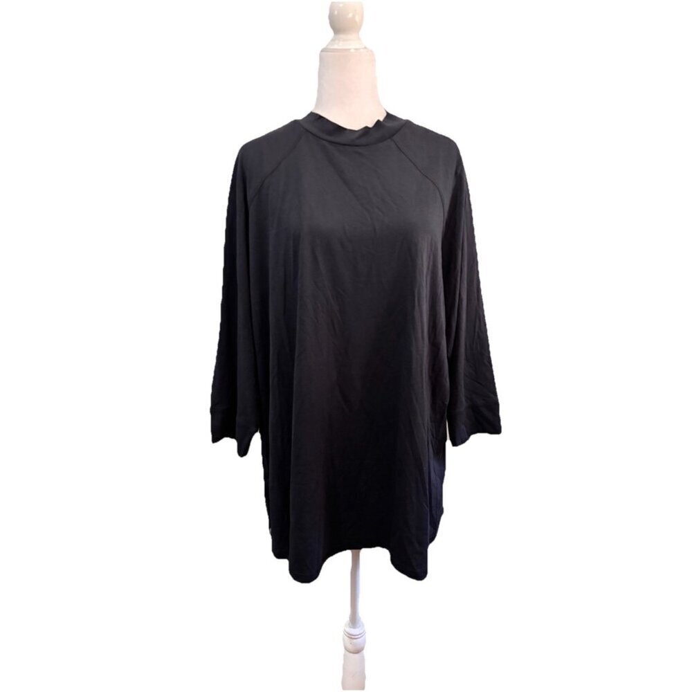 LOGO By Lori Goldstein The Mock Black Blouse Tunic 3/4 Sleeve Size 2X